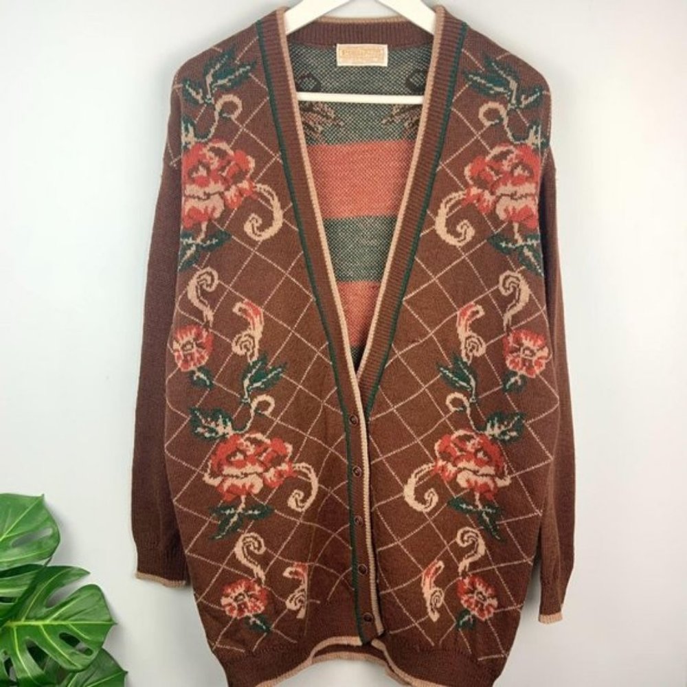 Pendleton Vintage Wool Oversized Cardigan Sweater